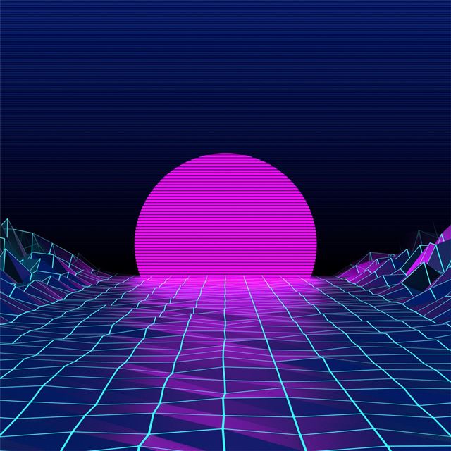 2732x2732 retrowave sunrise - retrowave iPad Pro Wallpaper
