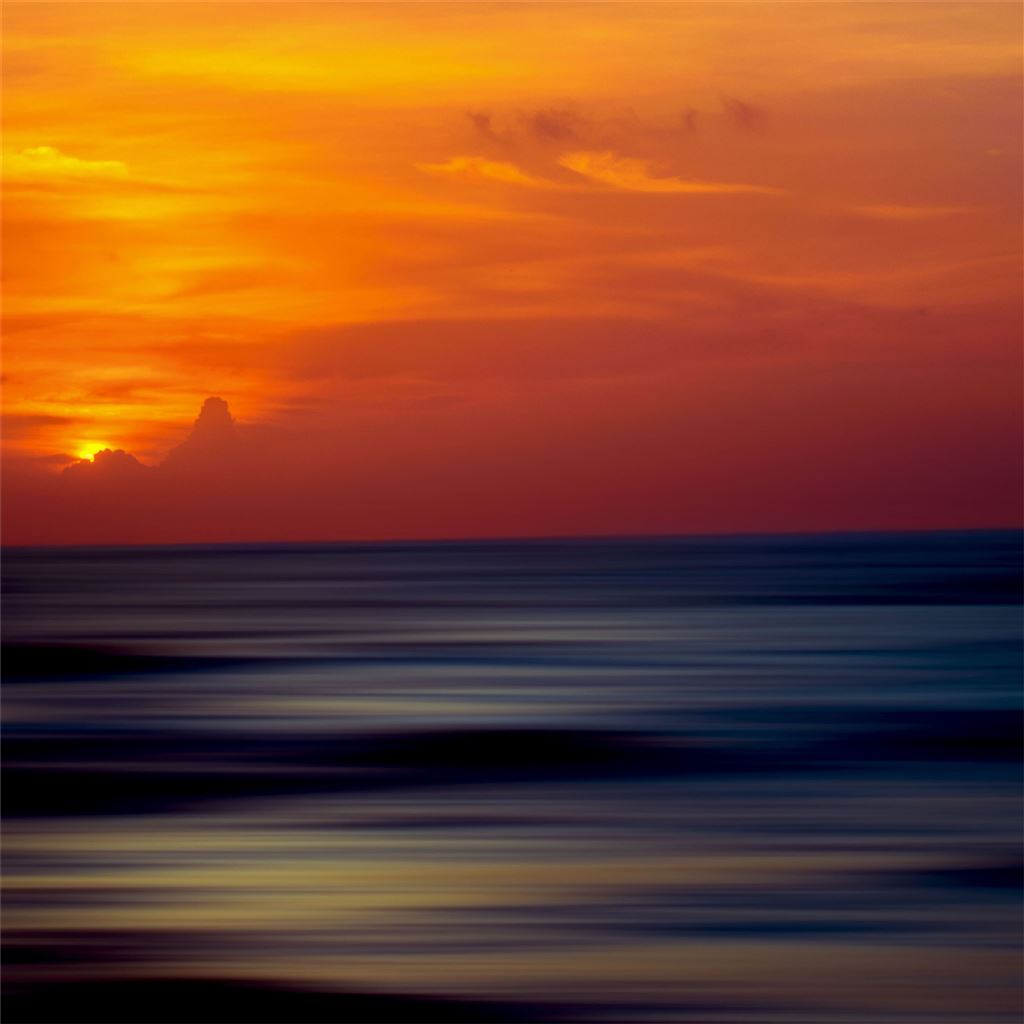 5k ocean sunset ripple effect iPad Wallpapers Free Download