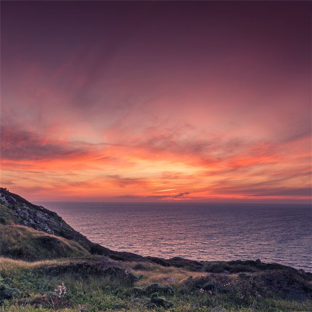 1024x1024 orange sky sunset at beach - sky iPad Wallpaper