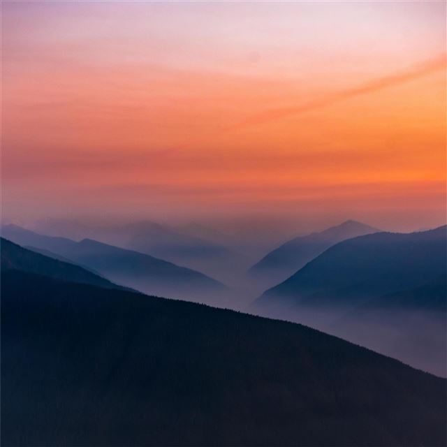 1024x1024 hazy sunset in olympic national park 5k - 5k iPad Wallpaper
