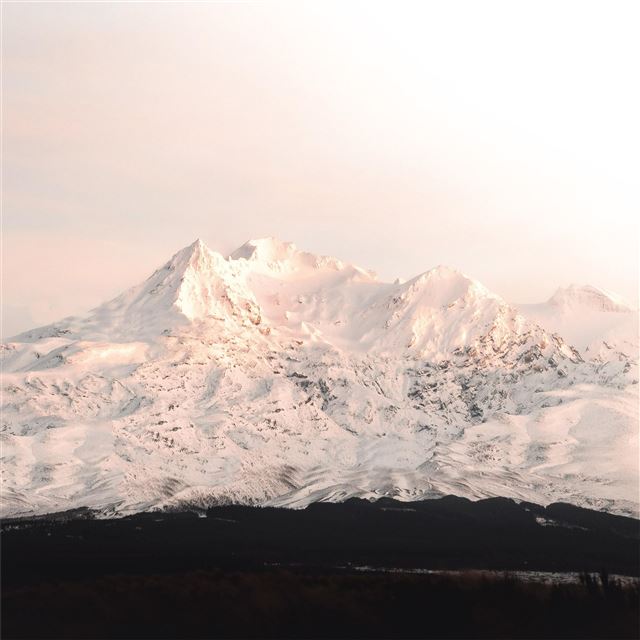 1024x1024 mount ruapehu covered in snow 4k - mountains iPad Wallpaper