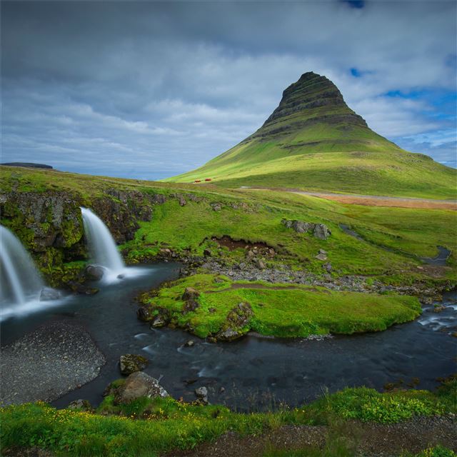 1024x1024 iceland mountains waterfalls kirkjufell 5k - 5k iPad Wallpaper