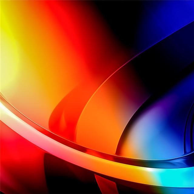 1024x1024 fractal blue orange shapes 4k - digital art iPad Wallpaper