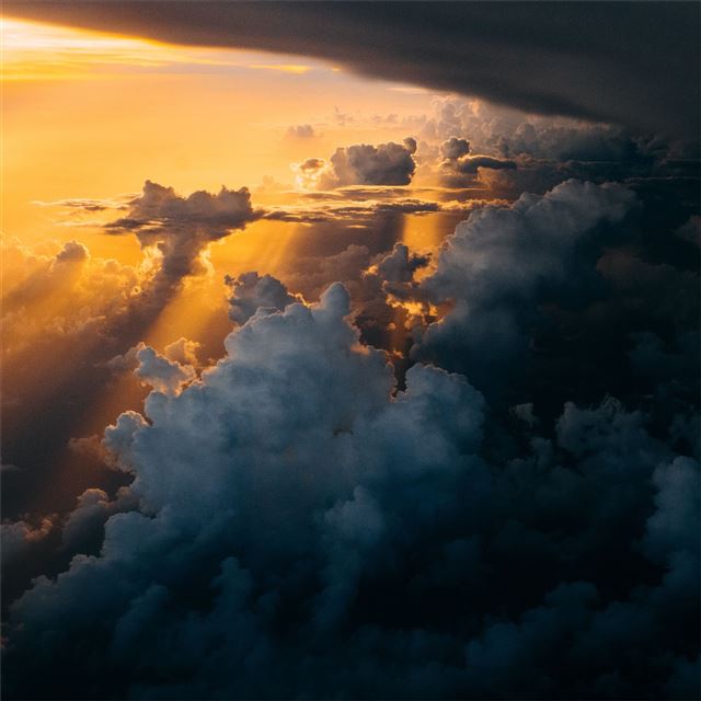 1024x1024 dark and bright clouds sky sunlight - sunlight iPad Wallpaper