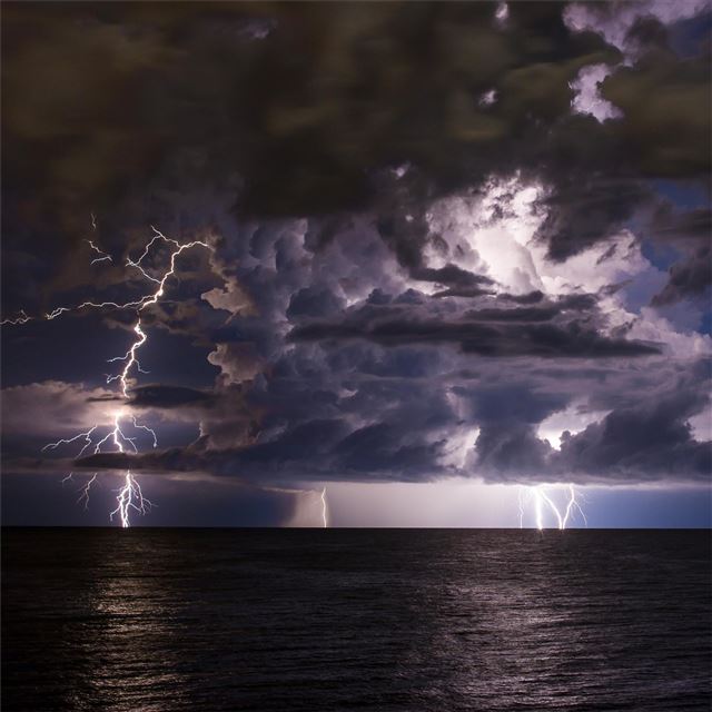 1024x1024 rain shower lightning 5k - 5k iPad Wallpaper