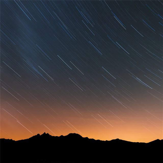 1024x1024 rain of stars over swiss alps 5k - stars iPad Wallpaper