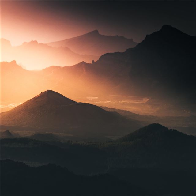 1024x1024 dreamy mountains morning 5k - mountains iPad Wallpaper