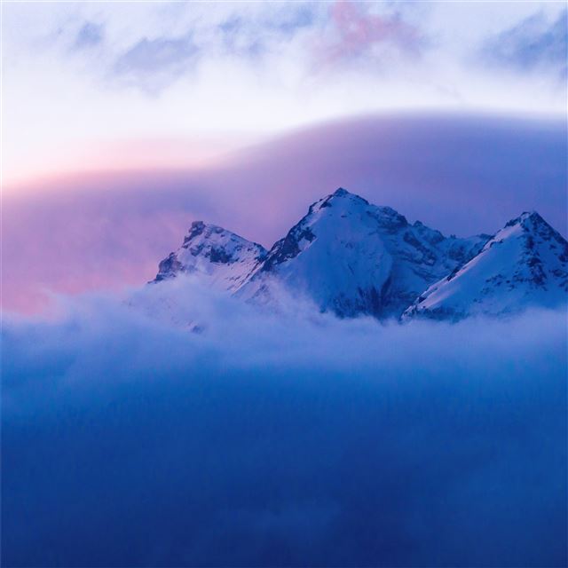 1024x1024 morning glory sunrise switzerland 5k - mountains iPad Wallpaper