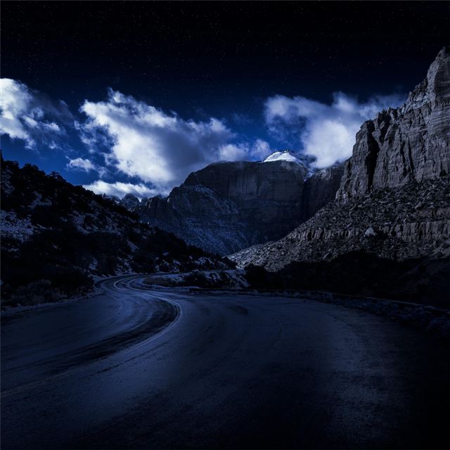 1024x1024 zion national park 8k - road iPad Wallpaper