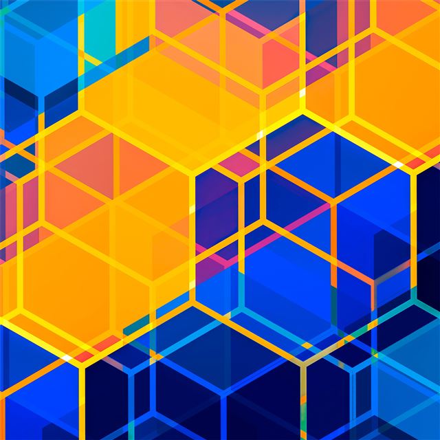 2732x2732 sunset hex abstract 5k - deviantart iPad Wallpaper