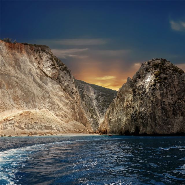 1024x1024 big rock ocean 8k -  iPad Wallpaper