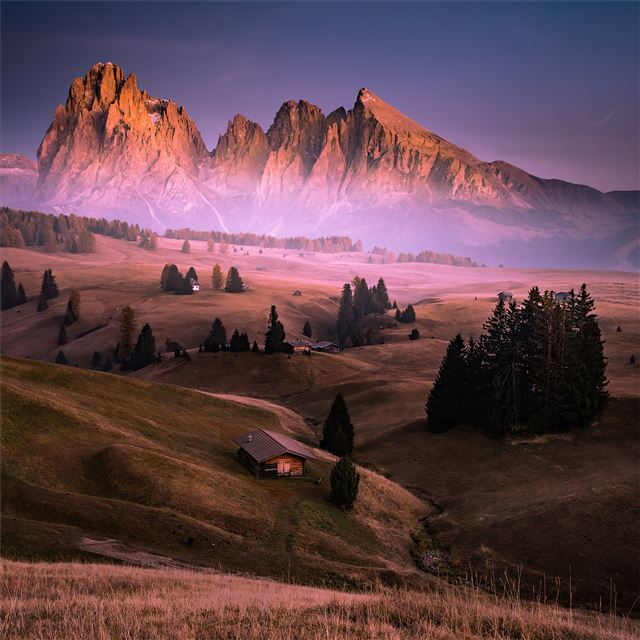 2732x2732 sassolungo morning glow 4k - nature iPad Wallpaper
