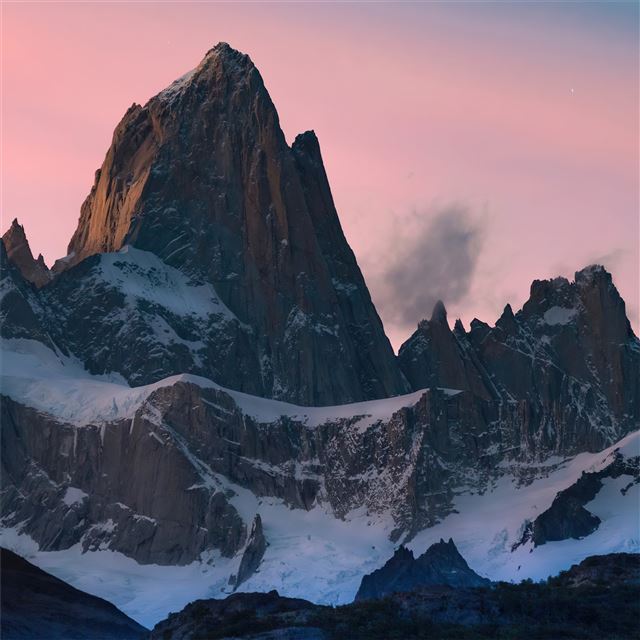 2732x2732 snow covered mountains evening 4k - nature iPad Wallpaper