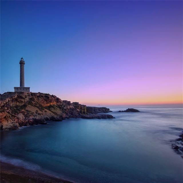 2732x2732 lighthouse rocks sea ocean 5k - nature iPad Wallpaper