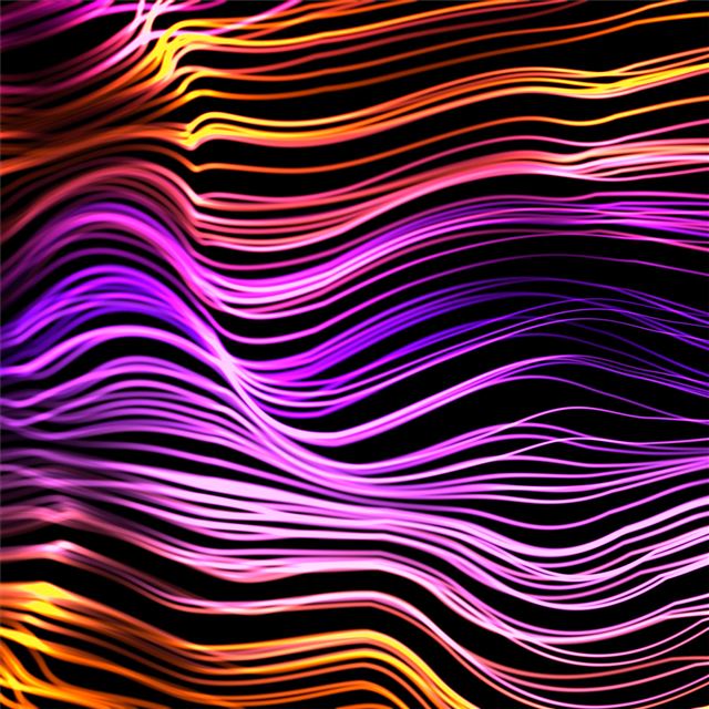2732x2732 neon waves abstract 5k - abstract iPad Wallpaper