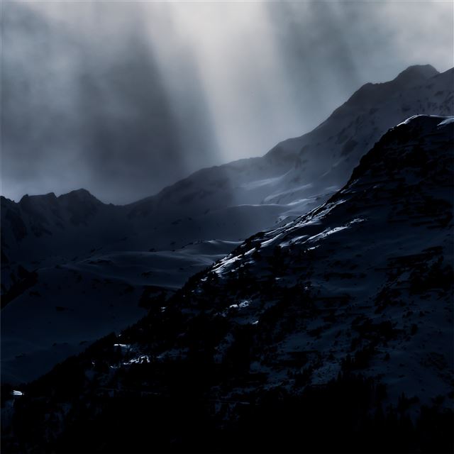 1024x1024 light clouds mountains 5k -  iPad Wallpaper