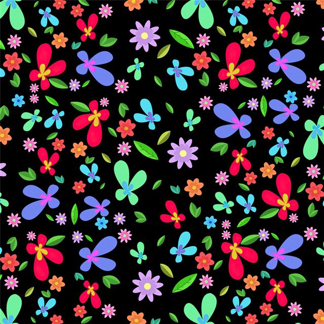 1024x1024 petals floral flowers abstract dark 5k -  iPad Wallpaper