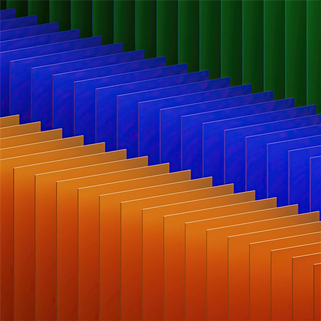 1024x1024 orange blue green 3d abstract -  iPad Wallpaper
