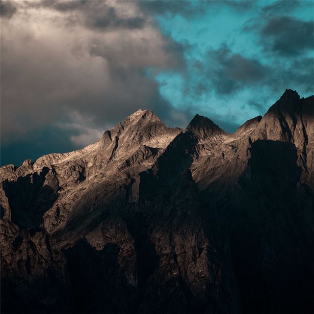2732x2732 a rocky mountain with clouds 5k -  iPad Wallpaper