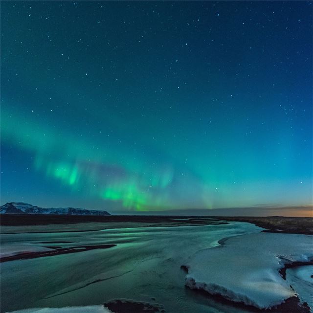 2732x2732 green and blue sky with stars 5k -  iPad Wallpaper