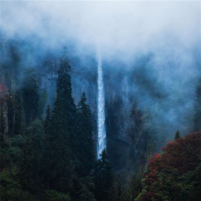 1024x1024 waterfall borcka karagol in turkey 4k - trees iPad Wallpaper