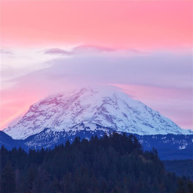1024x1024 mount rainier sunrise washington 5k - mountains iPad Wallpaper