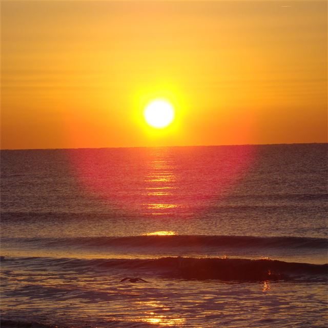 1024x1024 sunrise at beach - deviantart iPad Wallpaper