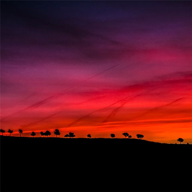 1024x1024 early morning dark red scenery 4k - scenery iPad Wallpaper