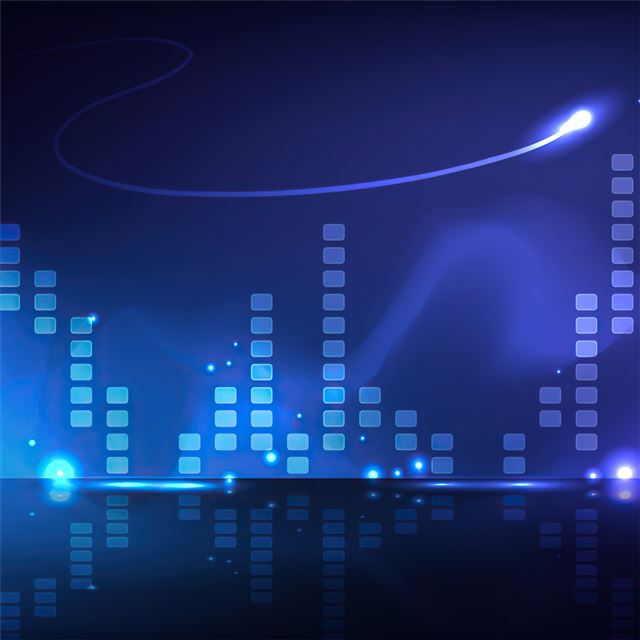 1024x1024 blue digital abstract art 4k - artist iPad Wallpaper