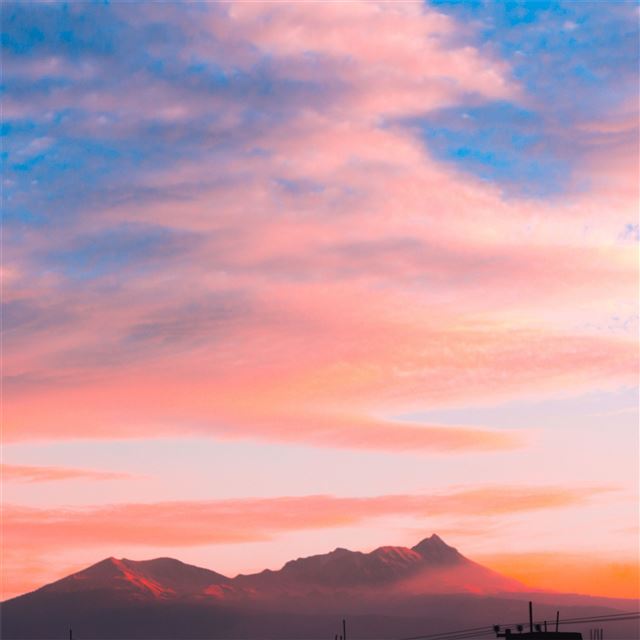 1024x1024 clouds over volcano 4k - volcano iPad Wallpaper