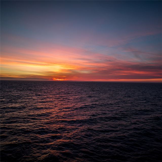 1024x1024 silent ocean sunset 5k - ocean iPad Wallpaper