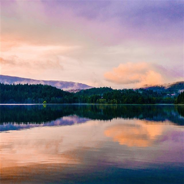 1024x1024 mirror lake reflection sunset scenic 5k - reflection iPad Wallpaper