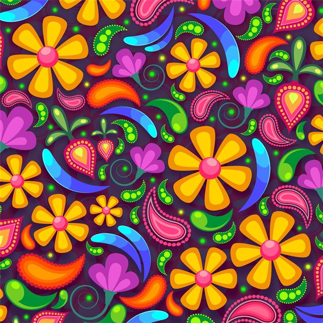 1024x1024 colorful texture flowers 5k - texture iPad Wallpaper