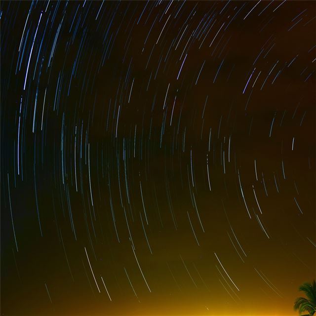 1024x1024 star trails night long exposure 5k - photography iPad Wallpaper