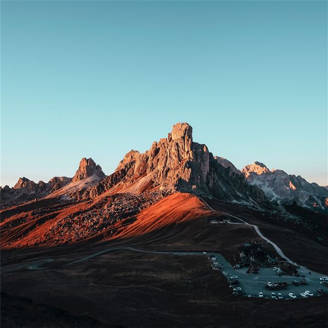1024x1024 rock ridge mountains sunrise 5k - rocks iPad Wallpaper