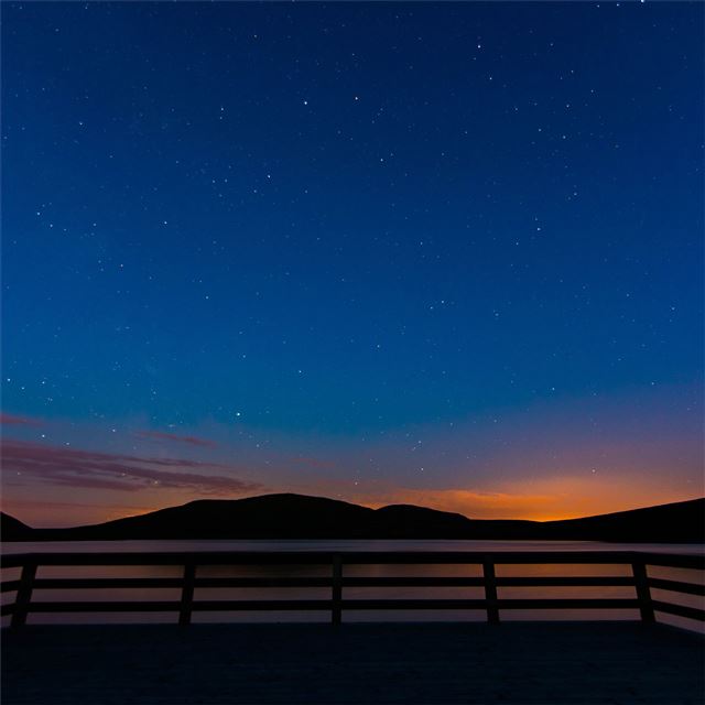 1024x1024 blue water lake star valley 5k - silhouette iPad Wallpaper