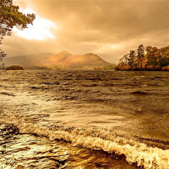 1024x1024 lake windermere autumn season 4k - 4k iPad Wallpaper