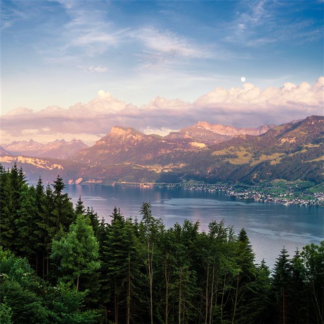 1024x1024 lake dusk 4k - dusk iPad Wallpaper