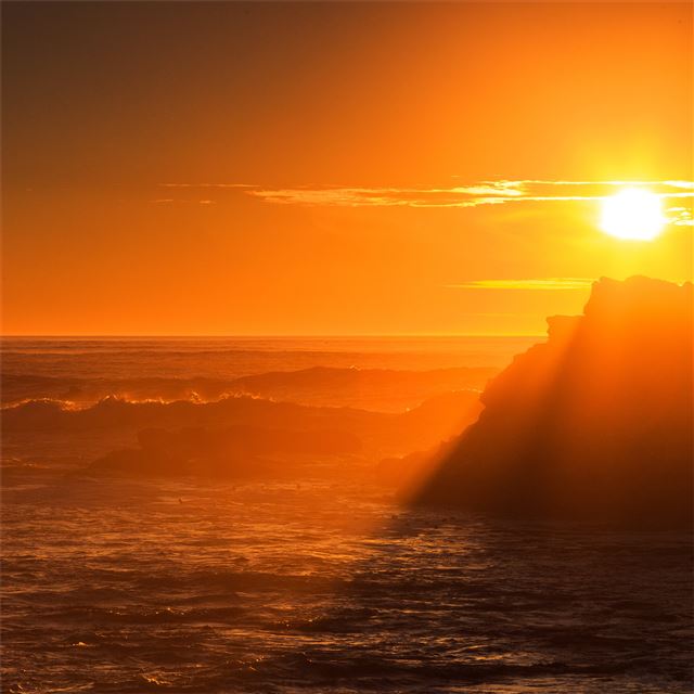 1024x1024 golden hour sunset 4k - rocks iPad Wallpaper