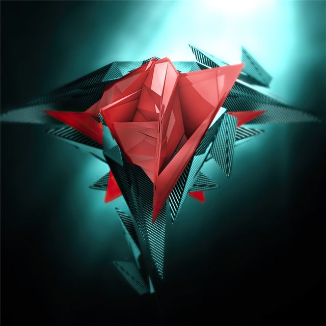 1024x1024 red cgi 3d geometry 4k - artist iPad Wallpaper