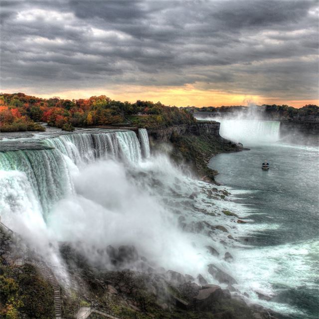 1024x1024 sunset at niagara falls 5k - 4k iPad Wallpaper