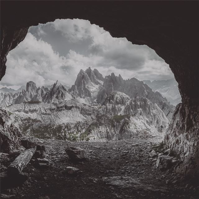 1024x1024 mountain cave 5k - mountains iPad Wallpaper