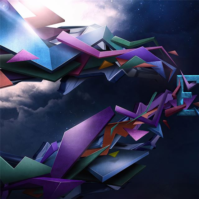 1024x1024 artistic 3d shapes 4k abstract - shapes iPad Wallpaper