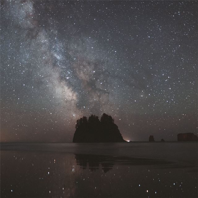 1024x1024 milky way over olympic national park coast 4k - national park iPad Wallpaper