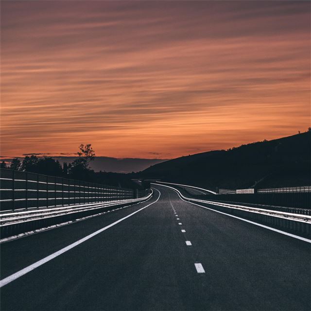 1024x1024 asphalt empty road - highway iPad Wallpaper