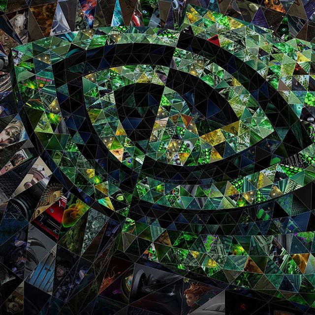 1024x1024 Tessellation Eye - green iPad Wallpaper