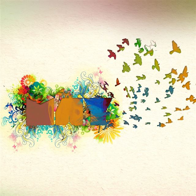 1024x1024 Birds Of Spring -  iPad Wallpaper