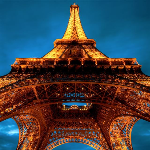 1024x1024 La Tour Eiffel - yellow iPad Wallpaper