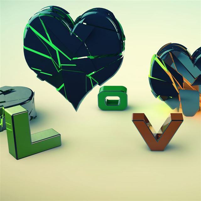 1024x1024 Love And Heart - orange iPad Wallpaper