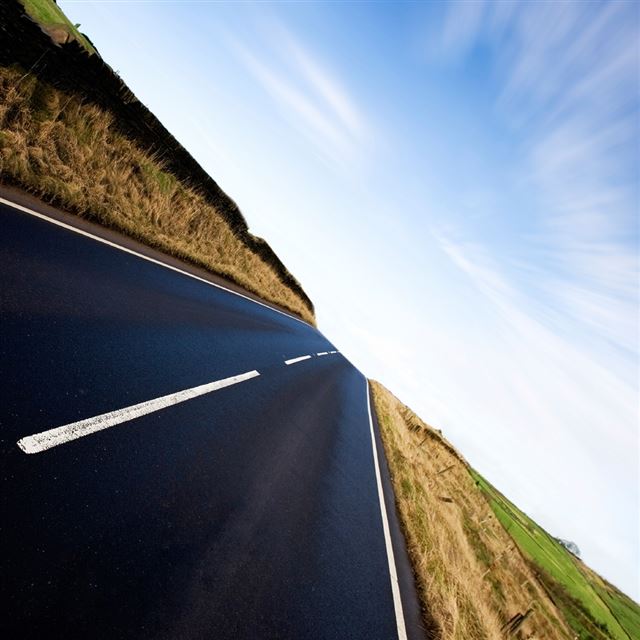 1024x1024 Long Road Ahead - cyan iPad Wallpaper